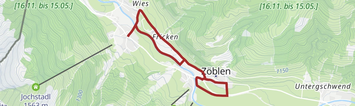 Route map: Schattwald - Zöblen - Schattwald